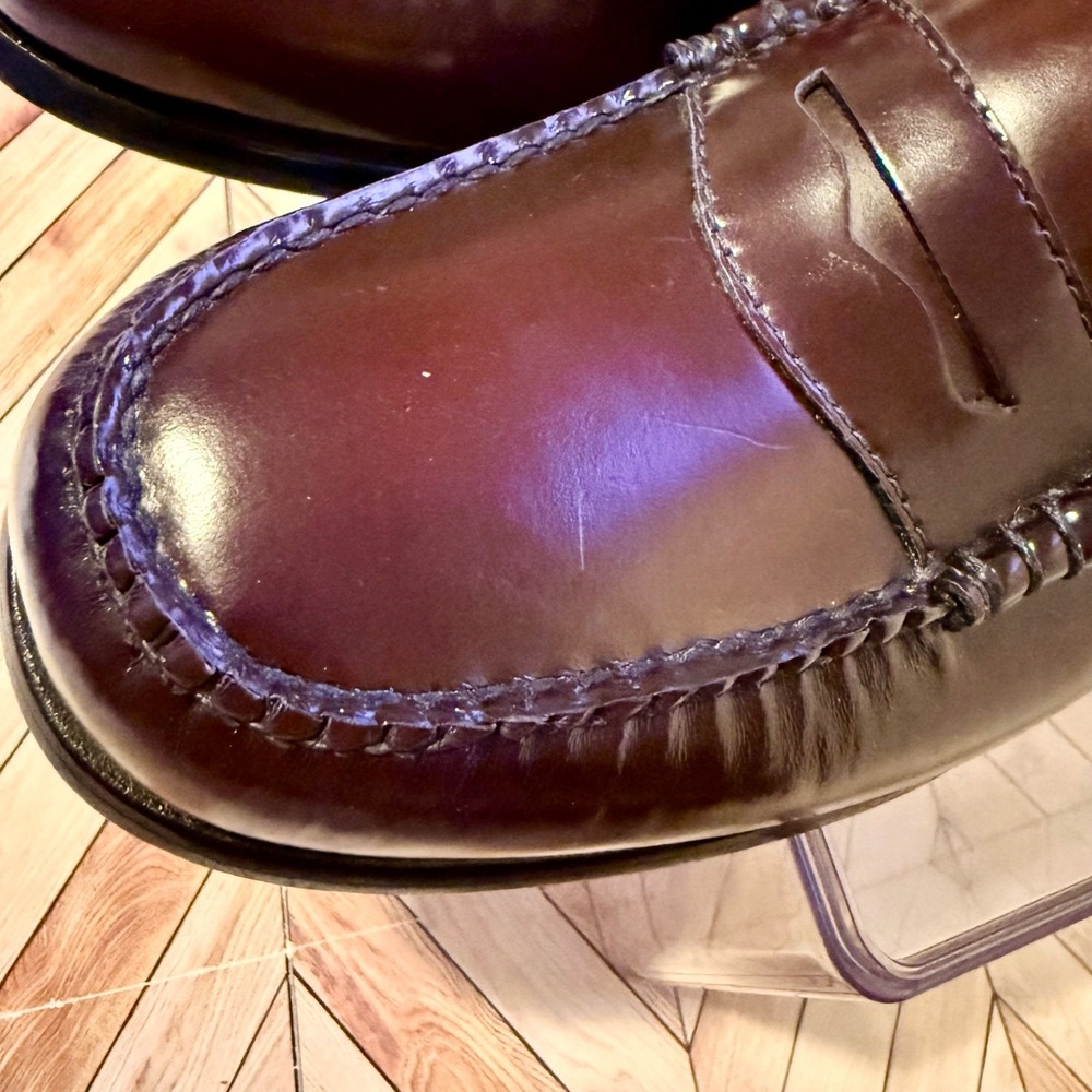 GH Bass Weejuns Wayfarer Penny Loafers Wine Leather Women 9 M Preppy Handcrafted - Picture 9 of 12